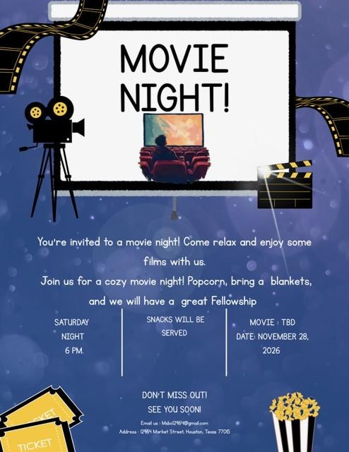 Movie Night flyer — November 28, 2026 at 6:00 PM